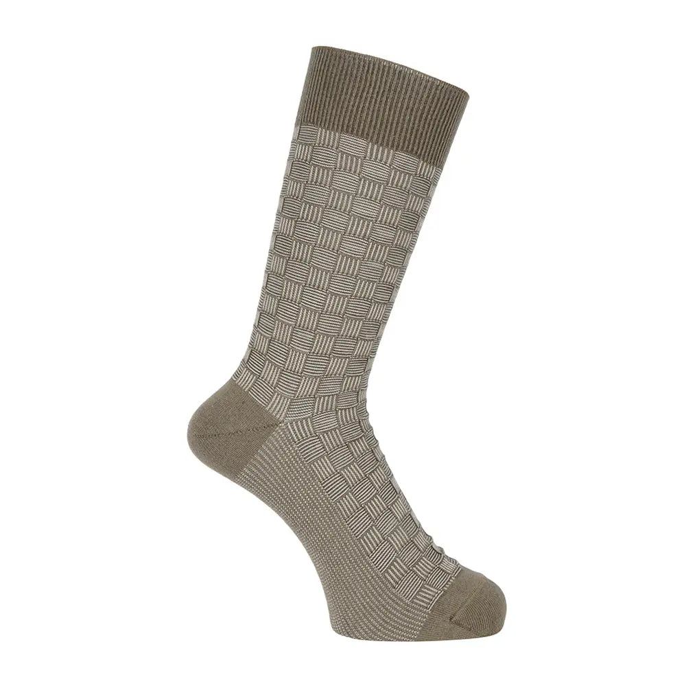 Aquascutum アクアスキュータム ソックス 麻混ゴムナシジャガード - カジュアルソックス Green / 24-26 RENOWNINX ONLINE SHOP