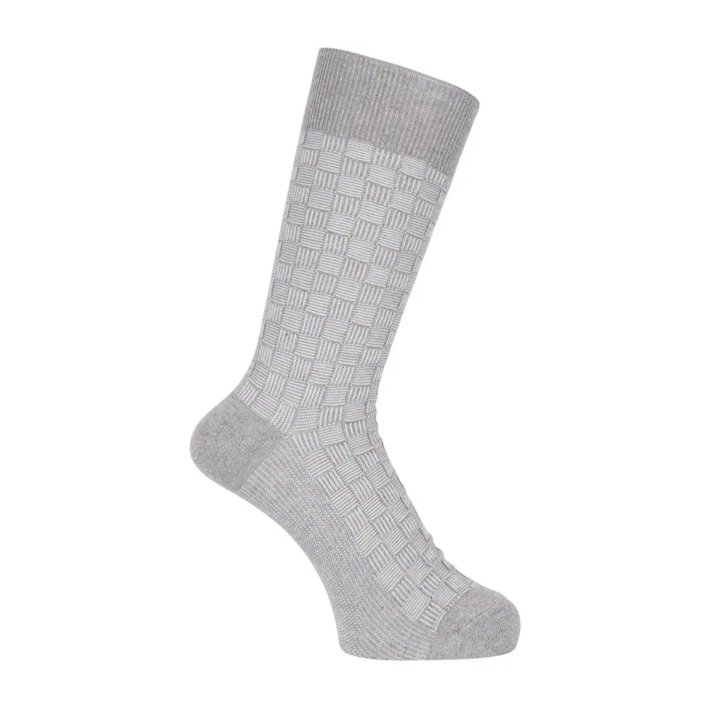 Aquascutum アクアスキュータム ソックス 麻混ゴムナシジャガード - カジュアルソックス Gray / 24-26 RENOWNINX ONLINE SHOP