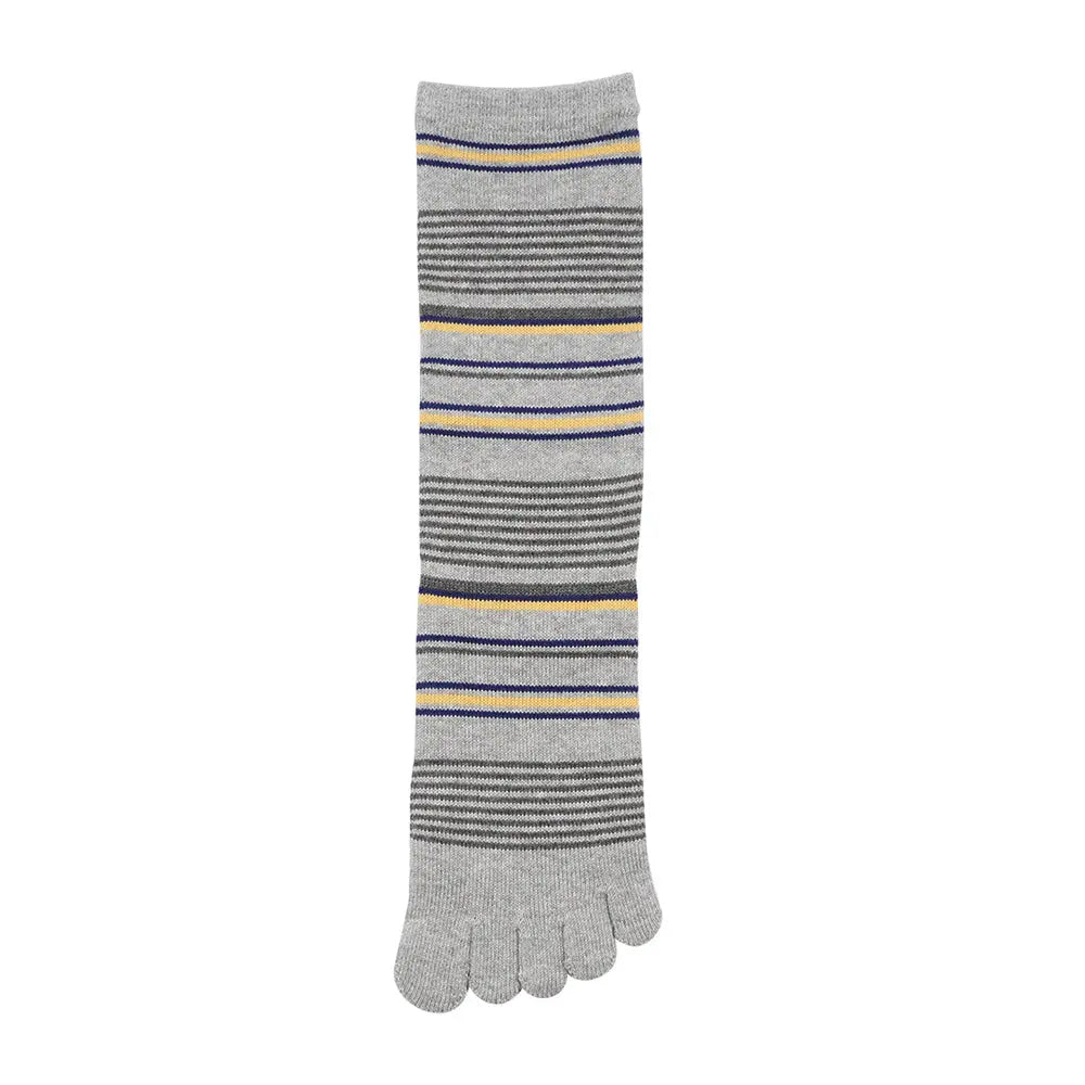 Aquascutum アクアスキュータム ニューライン ソックス 5本指ボーダークルー - カジュアルソックス L.Gray / 27-29 RENOWNINX ONLINE SHOP