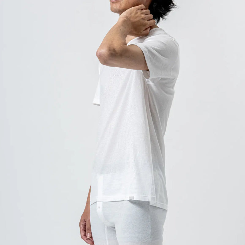 VネックTシャツ 和紙天竺