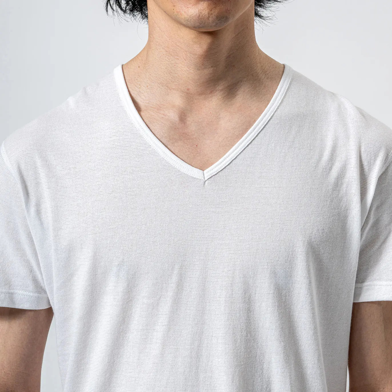 木村メリヤス工場 VネックT 和紙天竺 日本製 夏用 - RENOWNINX