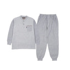 Aquascutum アクアスキュータム パジャマ 杢キルトジャカードヘンリー+Wフェイス無地パンツ - パジャマ Gray / L RENOWNINX ONLINE SHOP