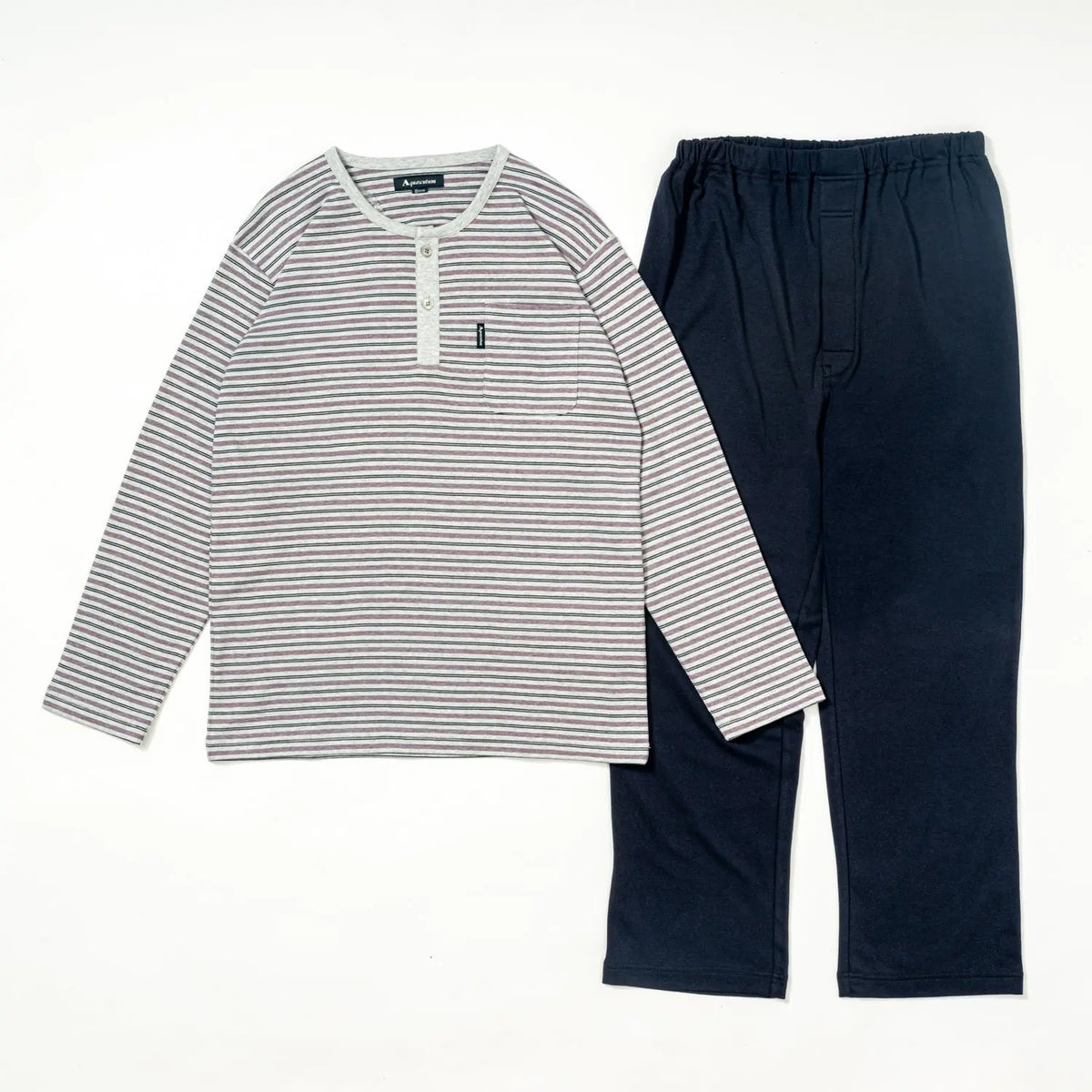 Aquascutum アクアスキュータムクラシックライン パジャマ スムースボーダー バイオヘンリー - パジャマ  RENOWNINX ONLINE SHOP
