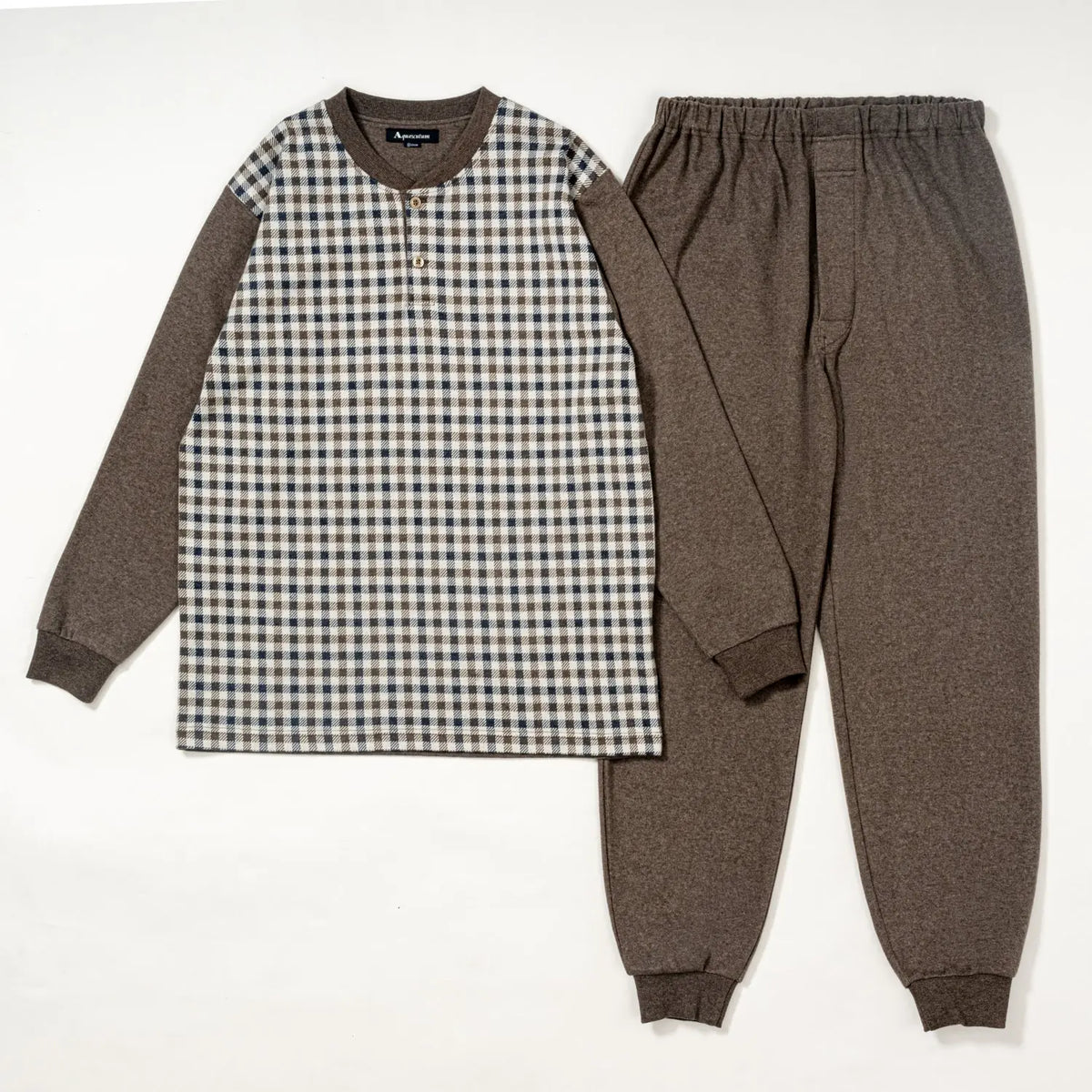 Aquascutum アクアスキュータムクラシックライン パジャマ WJQチェックピーチ＋WJQ無地ヘンリー - パジャマ  RENOWNINX ONLINE SHOP