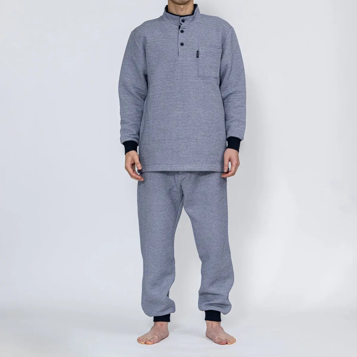 Aquascutum アクアスキュータム  キルトJQマイクロダイヤハイネック - パジャマ Blue / LL RENOWNINX ONLINE SHOP