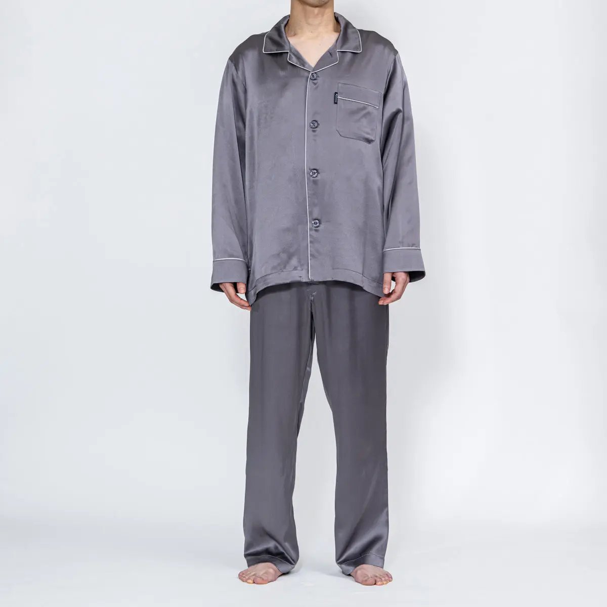 Aquascutum アクアスキュータム  シルクサテン無地 - パジャマ Gray / L RENOWNINX ONLINE SHOP