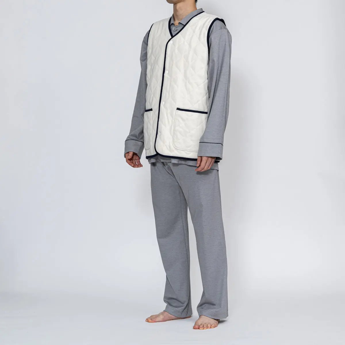 Aquascutum アクアスキュータム 綿100％裏毛+マイクロフリースベスト