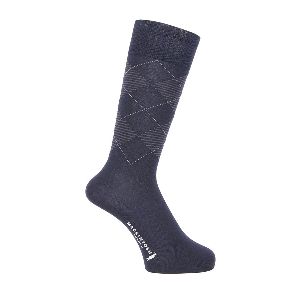 MACKINTOSH LONDON マッキントッシュ ロンドン ソックス アーガイルボーダー - ビジネスソックス Navy / 25-27 RENOWNINX ONLINE SHOP