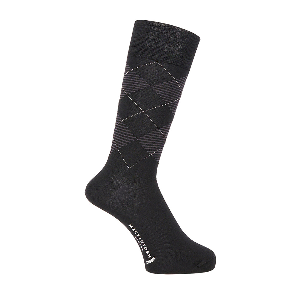 MACKINTOSH LONDON マッキントッシュ ロンドン ソックス アーガイルボーダー - ビジネスソックス Black / 25-27 RENOWNINX ONLINE SHOP