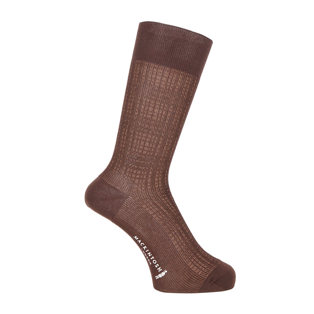 MACKINTOSH LONDON マッキントッシュ ロンドン ソックス ジャガードチェック - ビジネスソックス Dark Brown / 25-27 RENOWNINX ONLINE SHOP