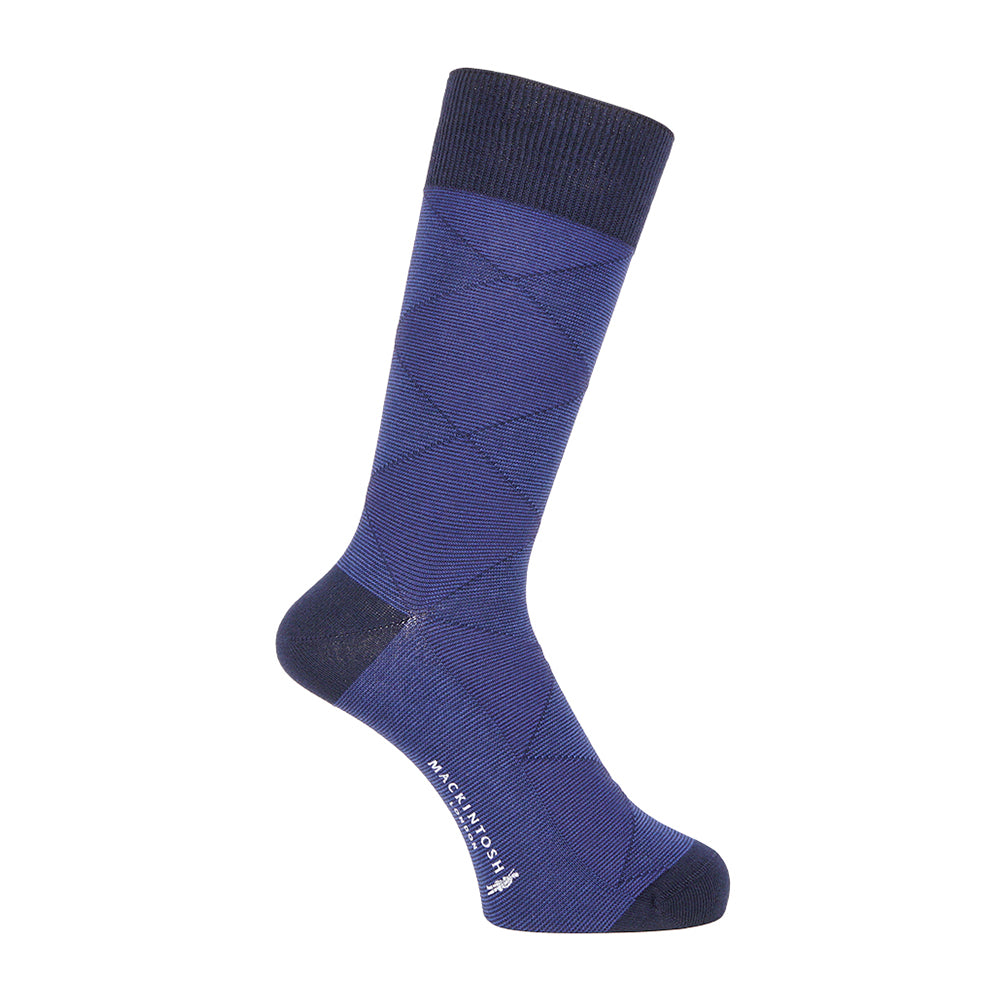 MACKINTOSH LONDON マッキントッシュ ロンドン ソックス ダイヤジャガード - カジュアルソックス Navy / 25-27 RENOWNINX ONLINE SHOP