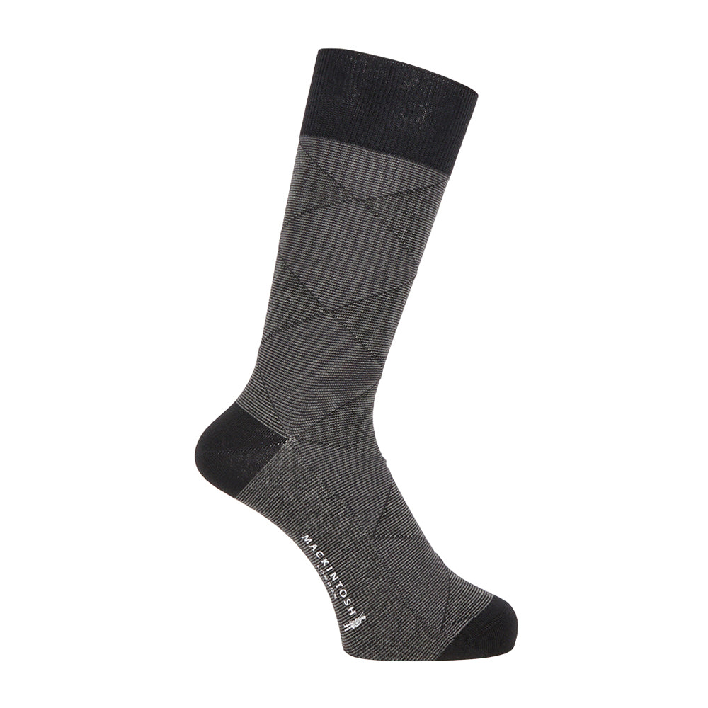 MACKINTOSH LONDON マッキントッシュ ロンドン ソックス ダイヤジャガード - カジュアルソックス Black / 25-27 RENOWNINX ONLINE SHOP