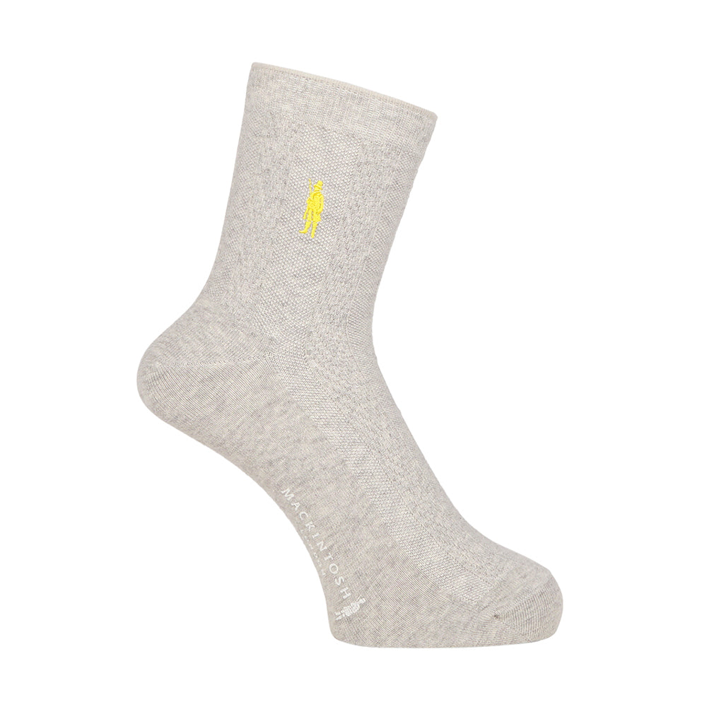 MACKINTOSH LONDON マッキントッシュ ロンドン ソックス リンクス刺繍ハーフ丈 - カジュアルソックス Light Gray / 25-27 RENOWNINX ONLINE SHOP