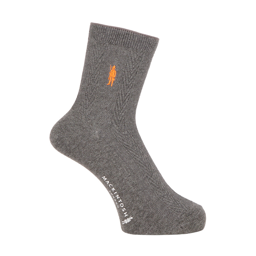 MACKINTOSH LONDON マッキントッシュ ロンドン ソックス リンクス刺繍ハーフ丈 - カジュアルソックス Gray / 25-27 RENOWNINX ONLINE SHOP