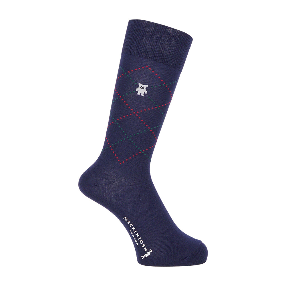 MACKINTOSH LONDON マッキントッシュ ロンドン ソックス ホーンドベアダイヤ - カジュアルソックス Navy / 25-27 RENOWNINX ONLINE SHOP