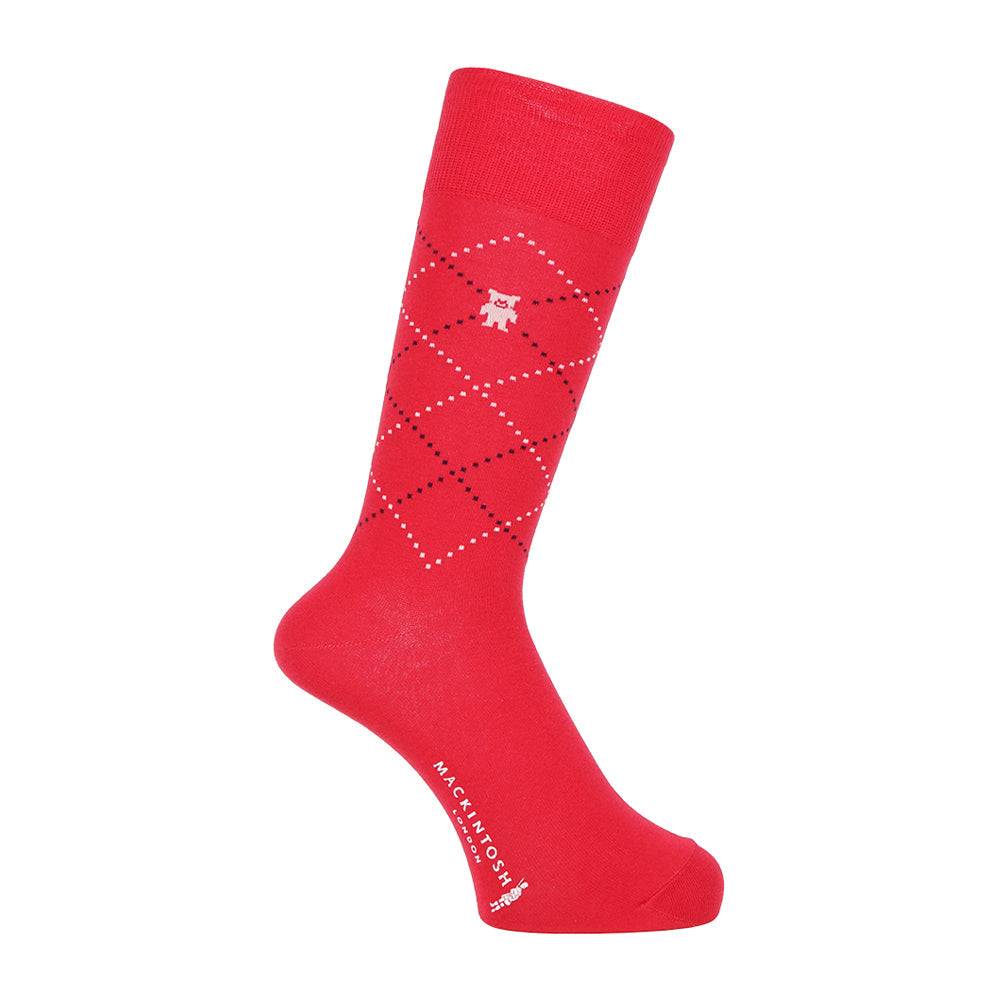 MACKINTOSH LONDON マッキントッシュ ロンドン ソックス ホーンドベアダイヤ - カジュアルソックス Red / 25-27 RENOWNINX ONLINE SHOP