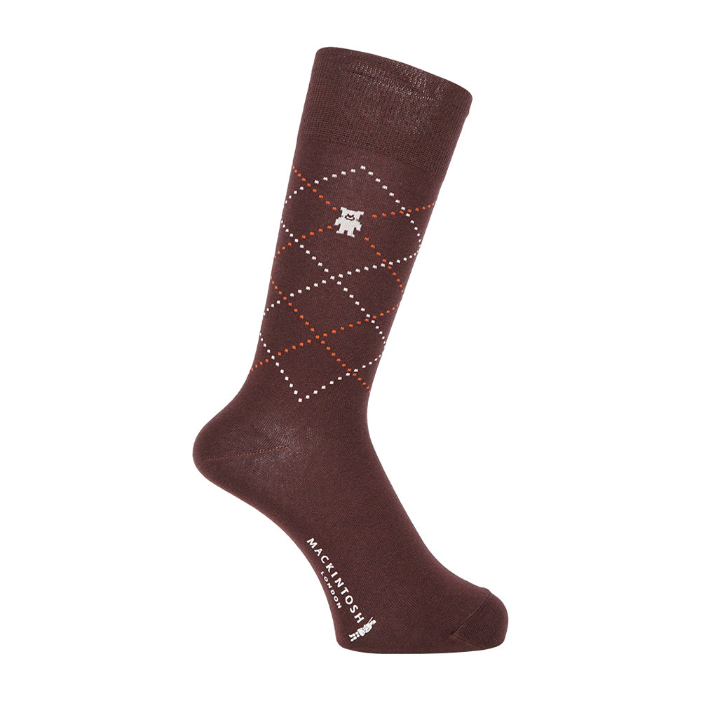 MACKINTOSH LONDON マッキントッシュ ロンドン ソックス ホーンドベアダイヤ - カジュアルソックス Brown / 25-27 RENOWNINX ONLINE SHOP