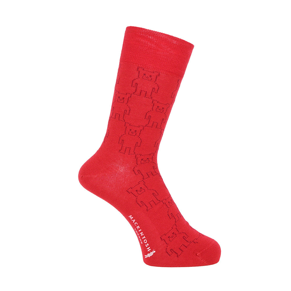 MACKINTOSH LONDON マッキントッシュ ロンドン ソックス ビッグホーンドベア - カジュアルソックス Red / 25-27 RENOWNINX ONLINE SHOP