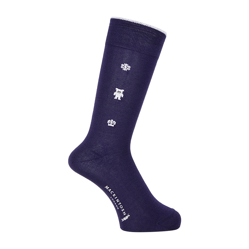 MACKINTOSH LONDON マッキントッシュ ロンドン ソックス ラメホーンドベア - カジュアルソックス Navy / 25-27 RENOWNINX ONLINE SHOP