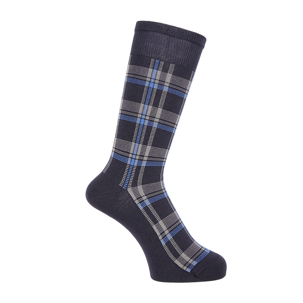 Aquascutum アクアスキュータム ソックス ソフトテンションチェック - カジュアルソックス Navy / 24-26 RENOWNINX ONLINE SHOP