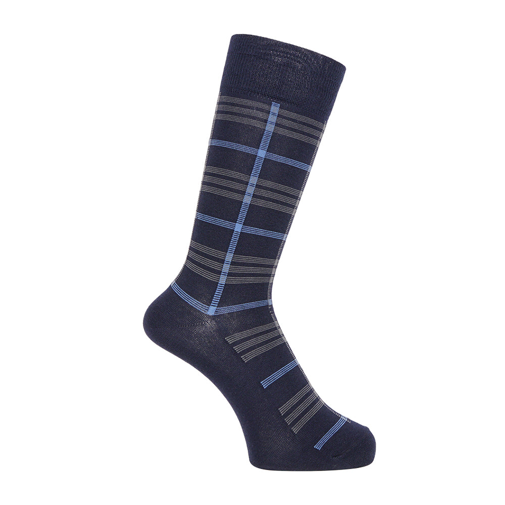 Aquascutum アクアスキュータム ソックス チェック - カジュアルソックス Navy / 24-26 RENOWNINX ONLINE SHOP