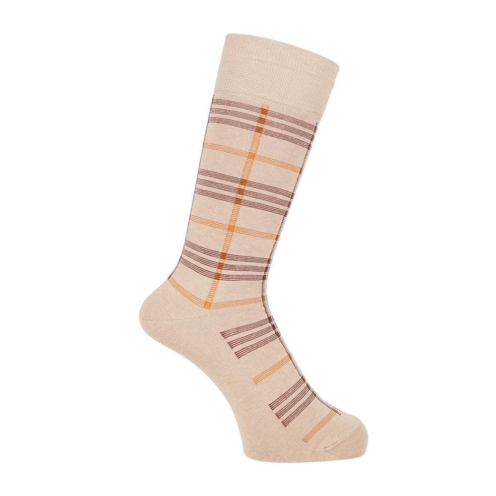 Aquascutum アクアスキュータム ソックス チェック - カジュアルソックス Beige / 24-26 RENOWNINX ONLINE SHOP