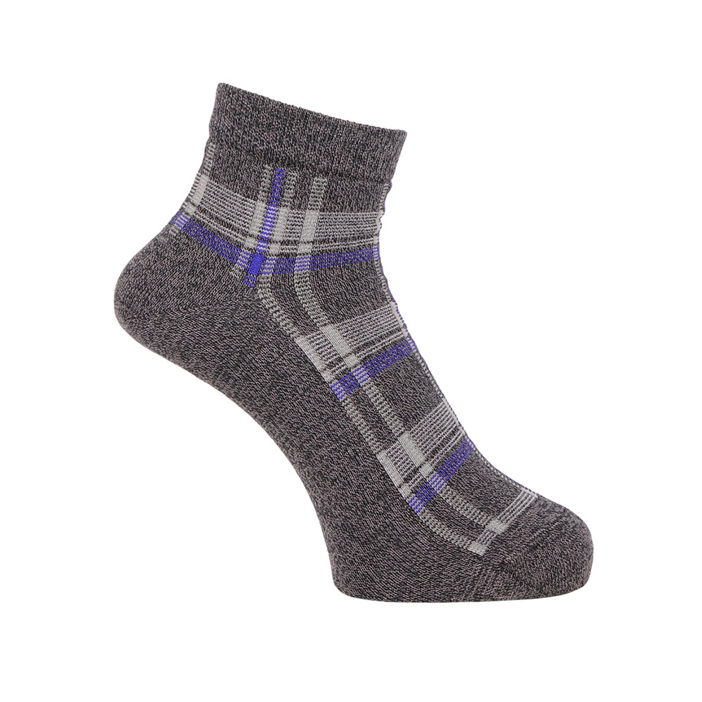 Aquascutum アクアスキュータム ソックス ソフトテンションチェックショート - カジュアルソックス Charcoal Gray / 24-26 RENOWNINX ONLINE SHOP