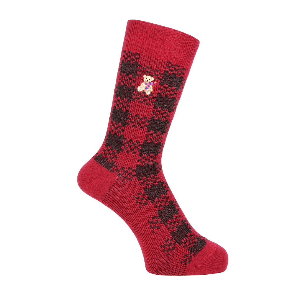 Aquascutum アクアスキュータム ソックス チェックベア - カジュアルソックス Red / 24-26 RENOWNINX ONLINE SHOP