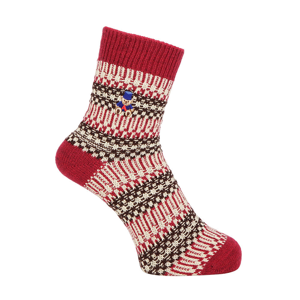Aquascutum アクアスキュータム ソックス フェアアイルベアハーフ丈 - カジュアルソックス Red / 24-26 RENOWNINX ONLINE SHOP