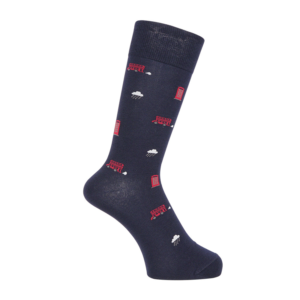 Aquascutum アクアスキュータム ソックス ロンドンバス - カジュアルソックス Navy / 25-27 RENOWNINX ONLINE SHOP