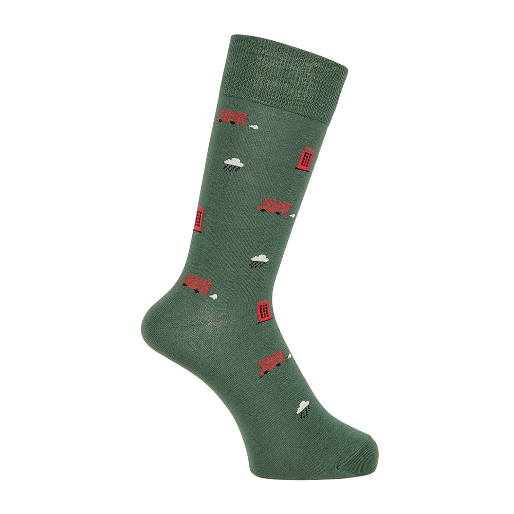 Aquascutum アクアスキュータム ソックス ロンドンバス - カジュアルソックス Green / 25-27 RENOWNINX ONLINE SHOP