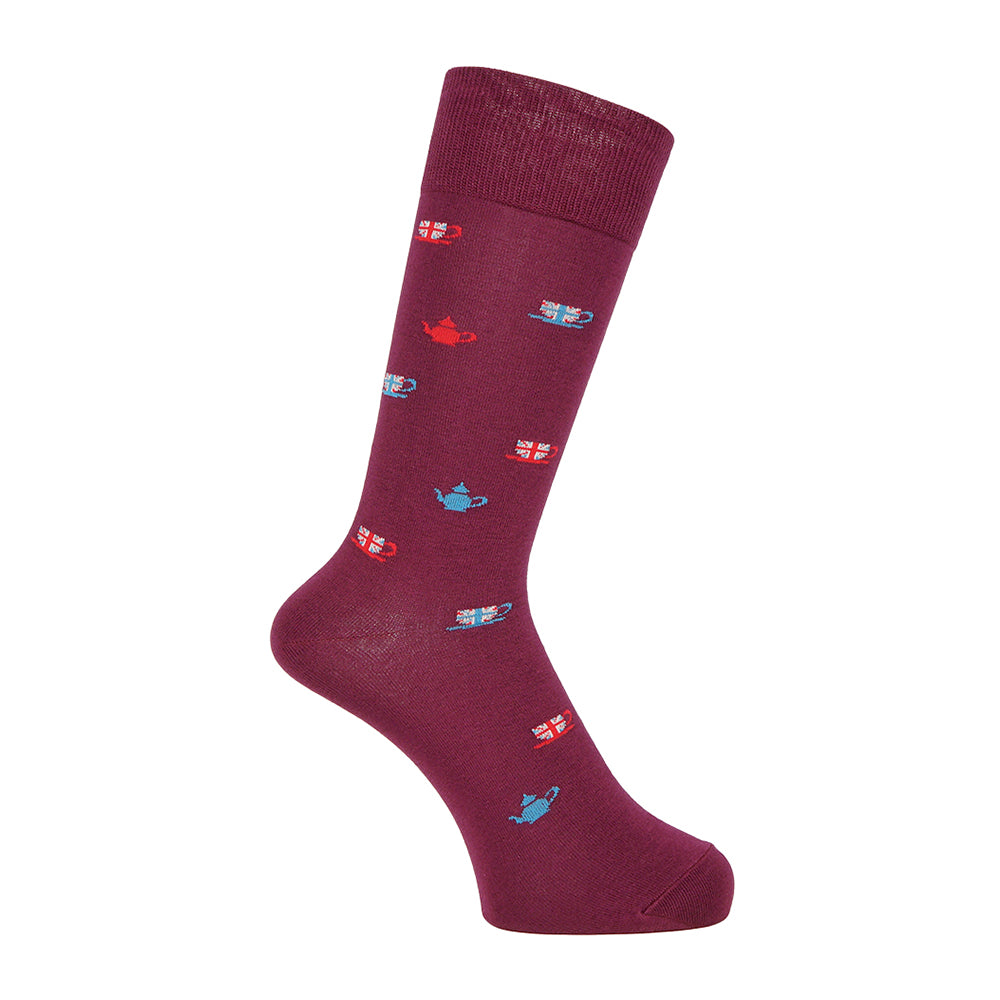 Aquascutum アクアスキュータム ソックス ティーカップ - カジュアルソックス Wine / 25-27 RENOWNINX ONLINE SHOP