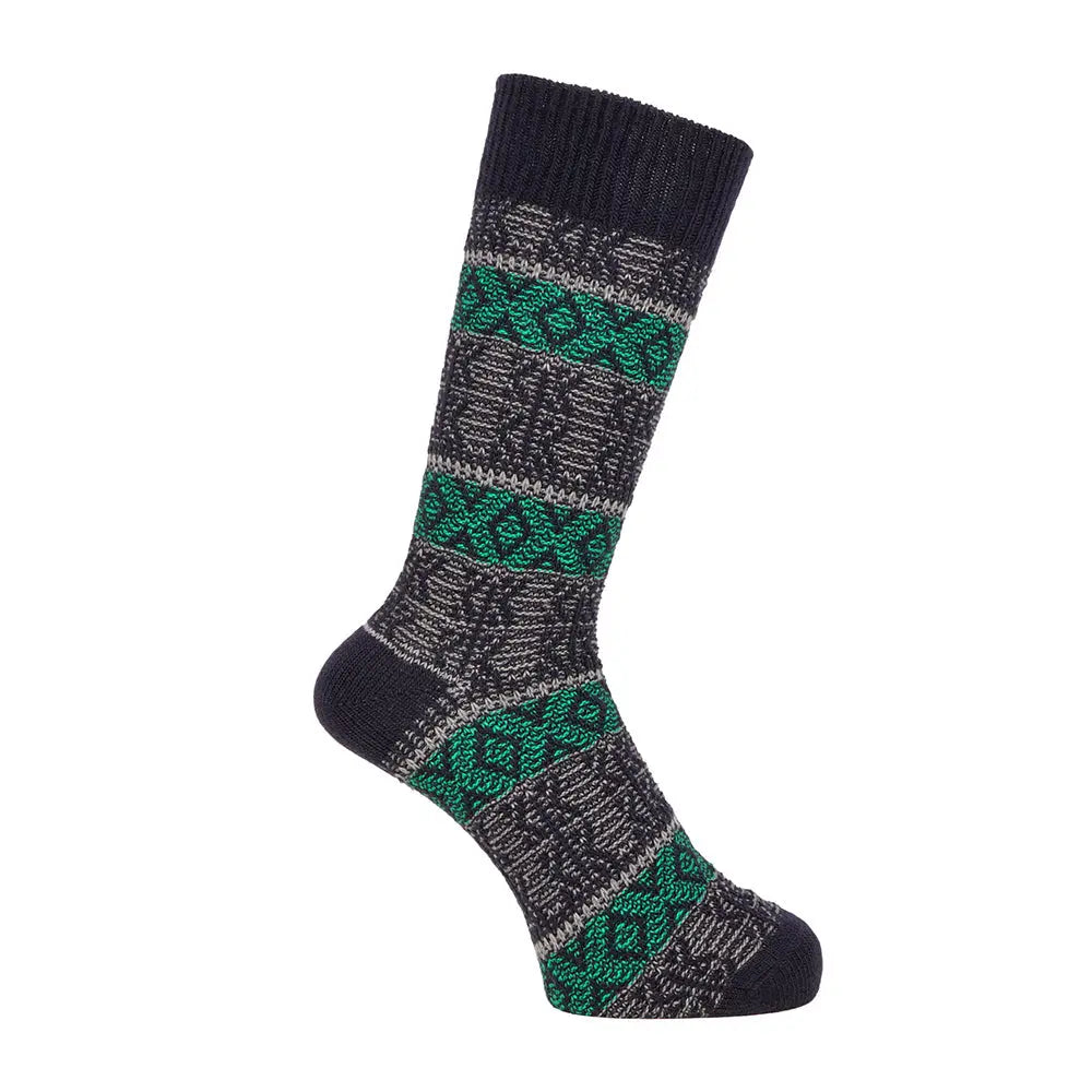 Aquascutum アクアスキュータム ソックス フェアアイル - カジュアルソックス Navy / 25-27 RENOWNINX ONLINE SHOP