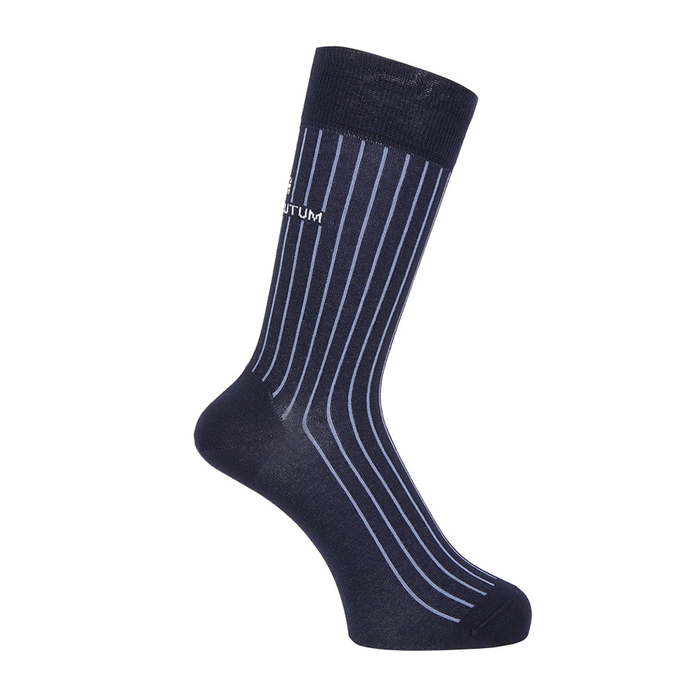 Aquascutum アクアスキュータム ソックス スマートストライプ - ビジネスソックス Navy / 25-27 RENOWNINX ONLINE SHOP