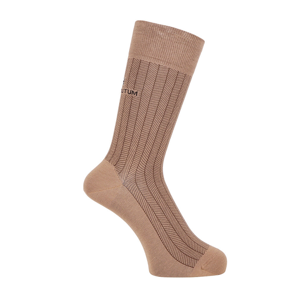 Aquascutum アクアスキュータム ソックス スマートヘリンボーン - ビジネスソックス Brown / 25-27 RENOWNINX ONLINE SHOP