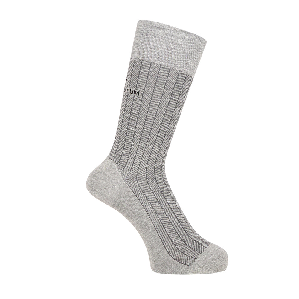 Aquascutum アクアスキュータム ソックス スマートヘリンボーン - ビジネスソックス Gray / 25-27 RENOWNINX ONLINE SHOP