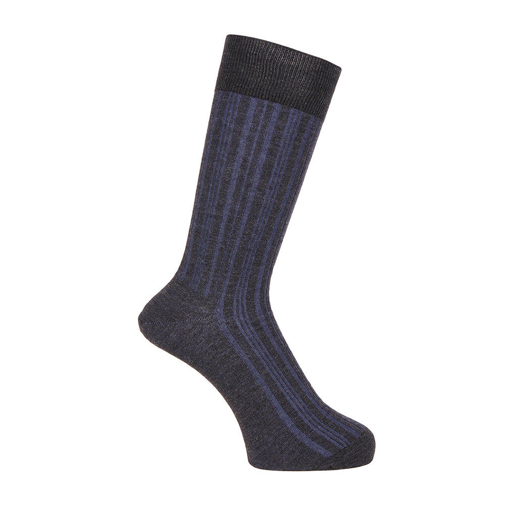 Aquascutum アクアスキュータム ソックス リブリンクス - ビジネスソックス Charcoal Gray / 25-27 RENOWNINX ONLINE SHOP