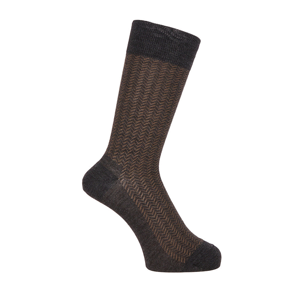 Aquascutum アクアスキュータム ソックス ヘリンボーン - ビジネスソックス Charcoal Gray / 25-27 RENOWNINX ONLINE SHOP