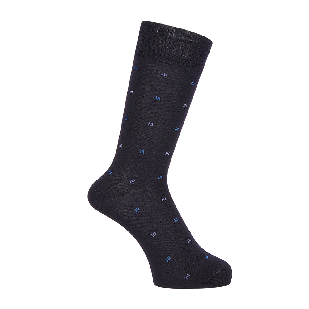 Aquascutum アクアスキュータム ソックス 小紋 - ビジネスソックス Navy / 25-27 RENOWNINX ONLINE SHOP