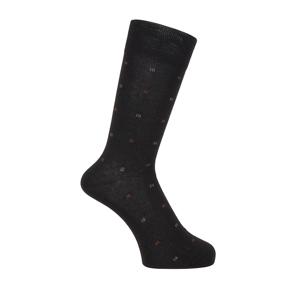 Aquascutum アクアスキュータム ソックス 小紋 - ビジネスソックス Black / 25-27 RENOWNINX ONLINE SHOP