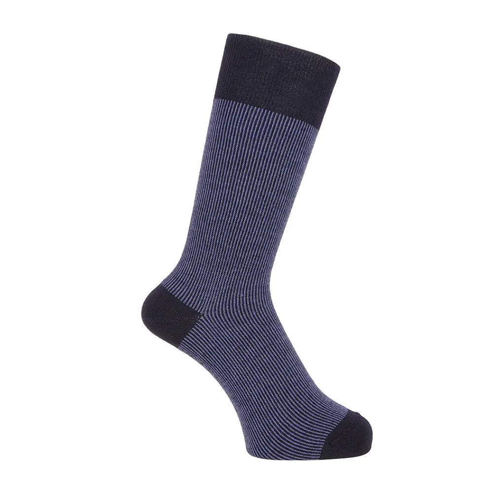 Aquascutum アクアスキュータム ソックス ウールミックスストライプ - ビジネスソックス Navy / 25-27 RENOWNINX ONLINE SHOP