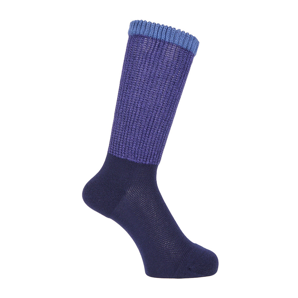 Aquascutum アクアスキュータム ソックス リッチェル麻混メランジ - カジュアルソックス Navy / 24-26 RENOWNINX ONLINE SHOP