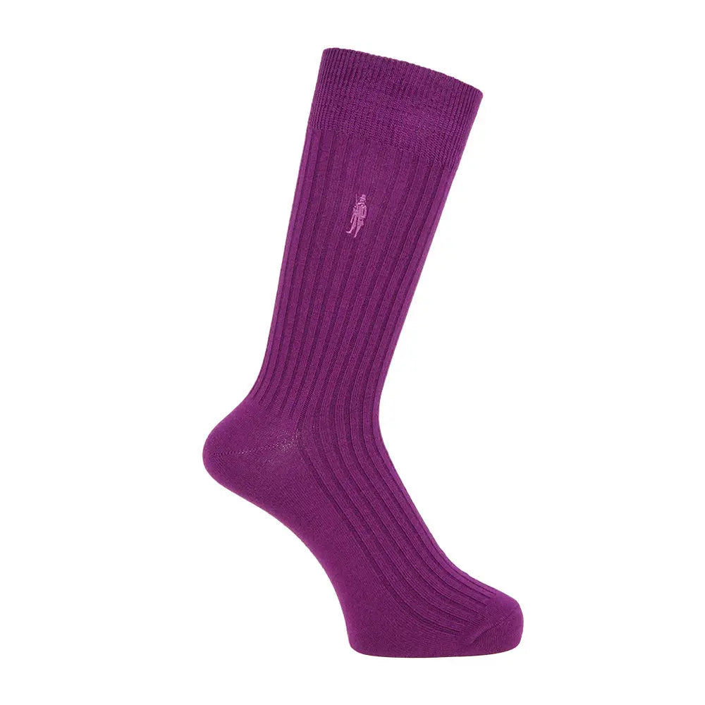 MACKINTOSH LONDON マッキントッシュ ロンドン ソックス ワンポイント刺繍 - カジュアルソックス Dark Purple / 25-27 RENOWNINX ONLINE SHOP