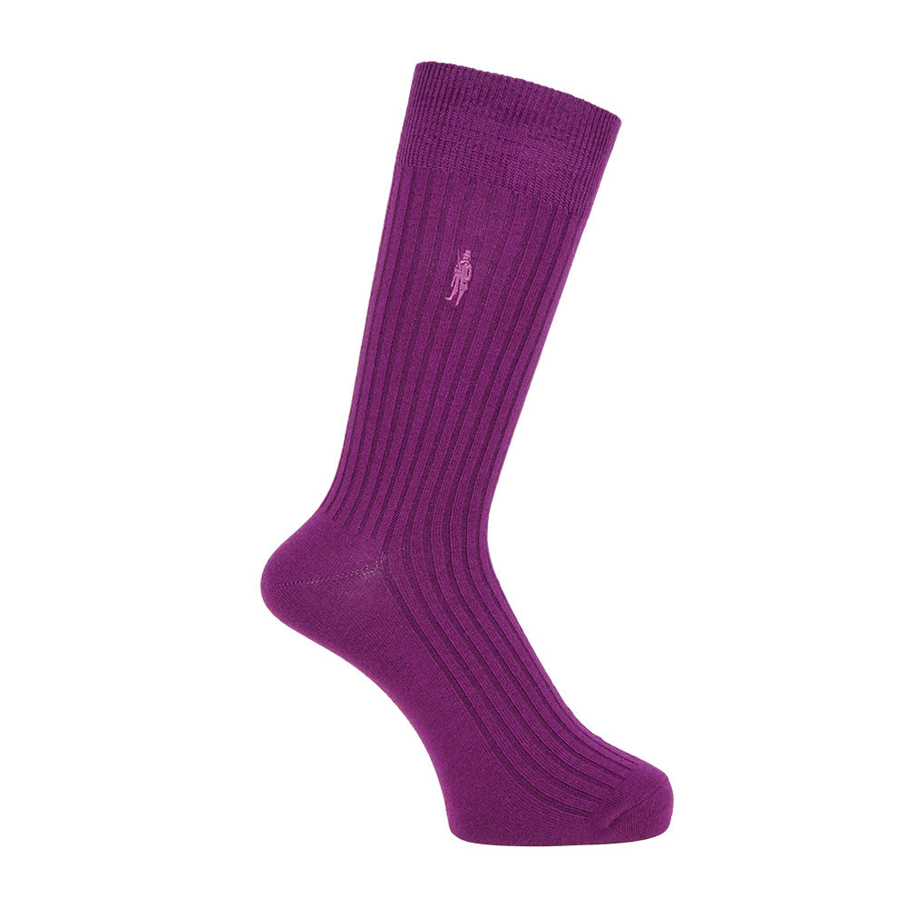 MACKINTOSH LONDON マッキントッシュ ロンドン ソックス ワンポイント刺繍 - カジュアルソックス Dark Purple / 25-27 RENOWNINX ONLINE SHOP