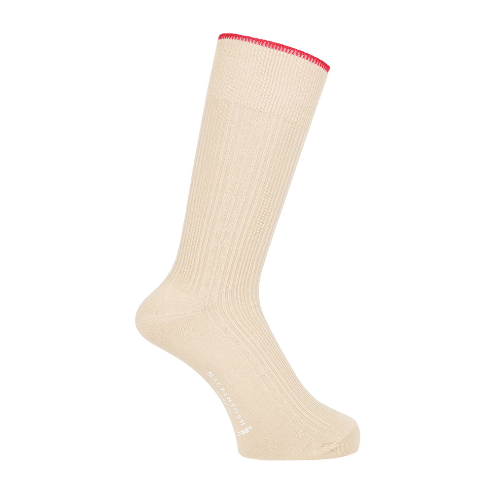 MACKINTOSH LONDON マッキントッシュ ロンドン ソックス ケーブルリンクス - カジュアルソックス Beige / 25-27 RENOWNINX ONLINE SHOP