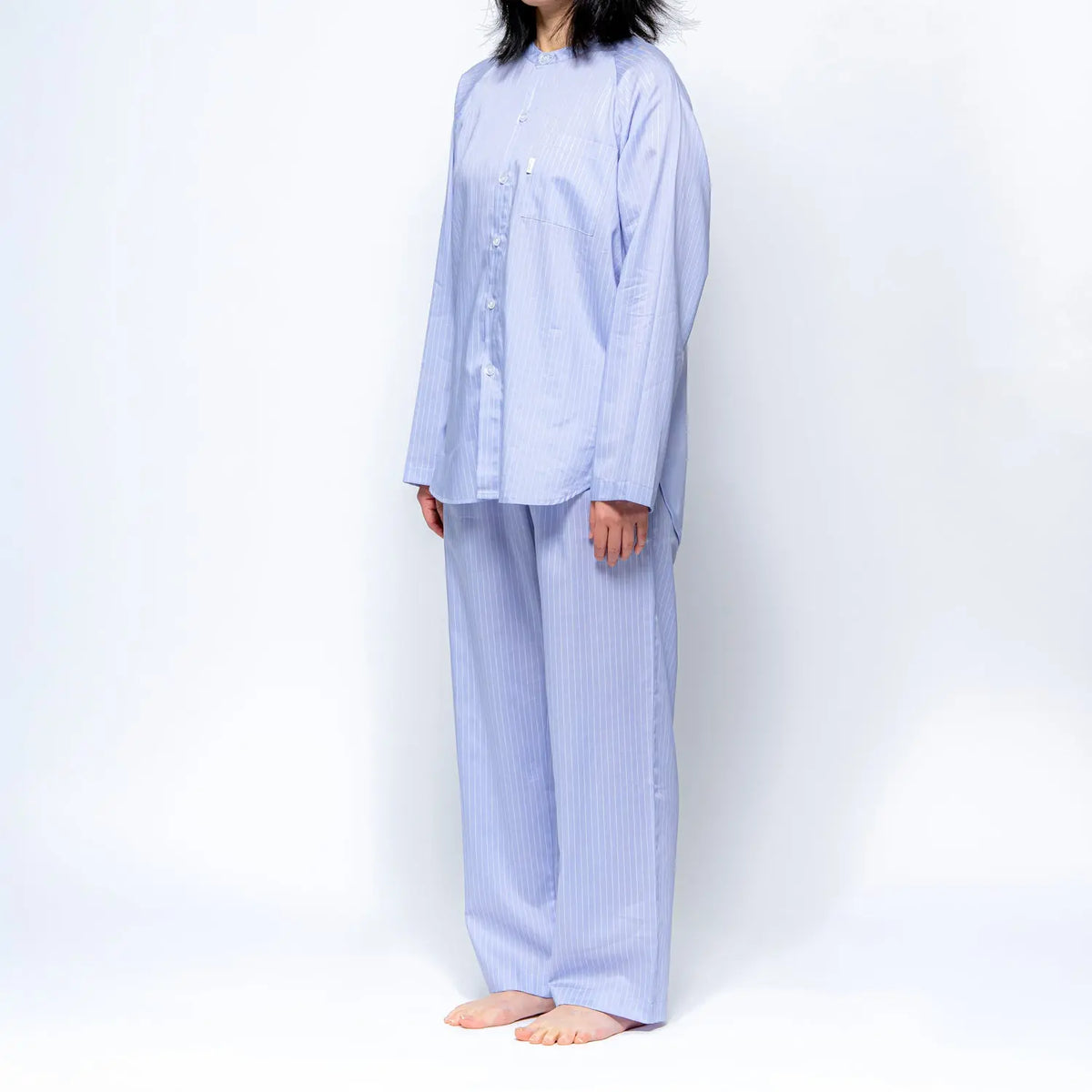 Nemurino パジャマ サテンストライプ スタンドネック BACKキリカエ - パジャマ  RENOWNINX ONLINE SHOP