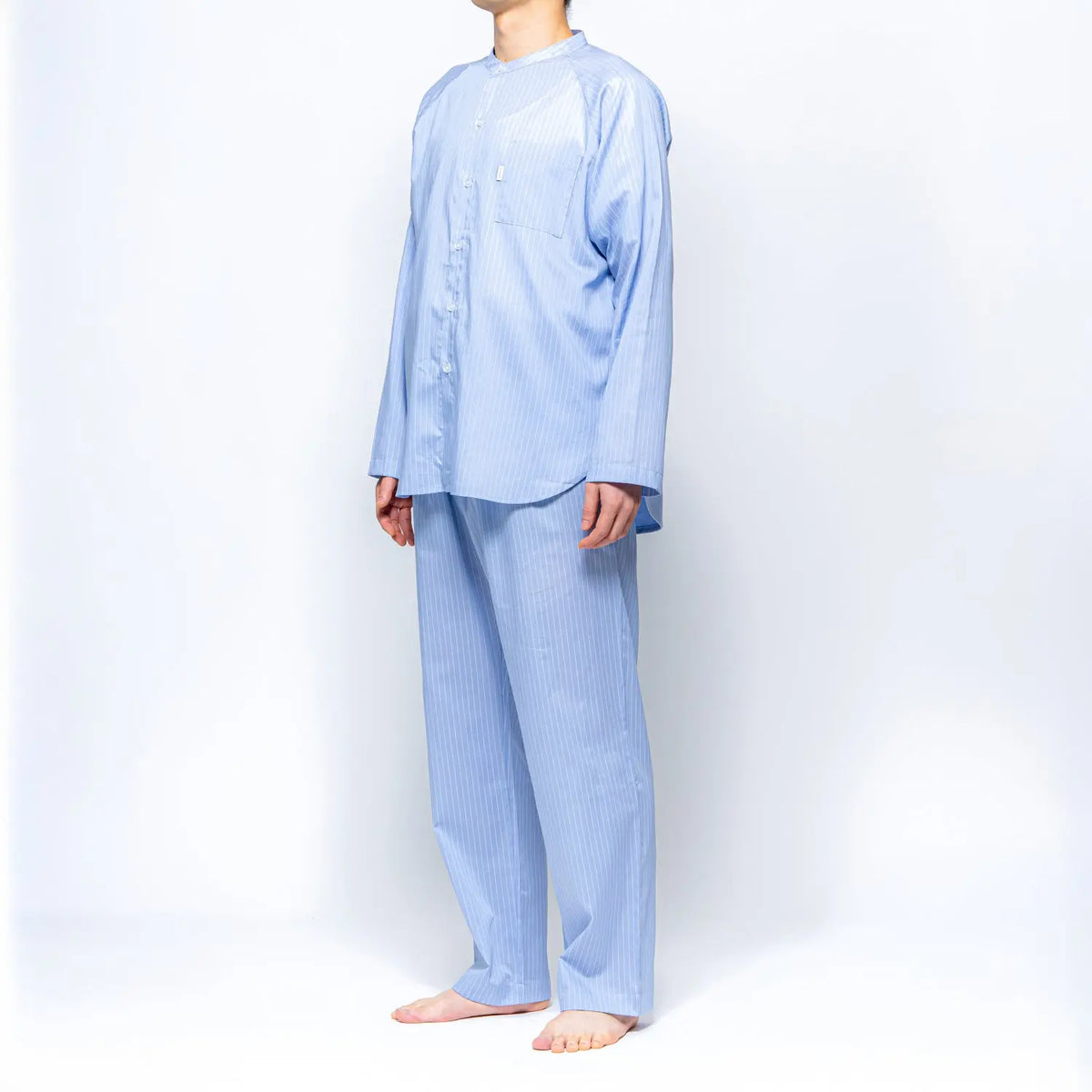 Nemurino パジャマ サテンストライプ スタンドネック BACKキリカエ - パジャマ  RENOWNINX ONLINE SHOP