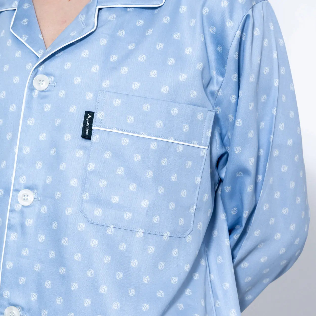 Aquascutum アクアスキュータム パジャマ 超長綿 サテンプリント AQ