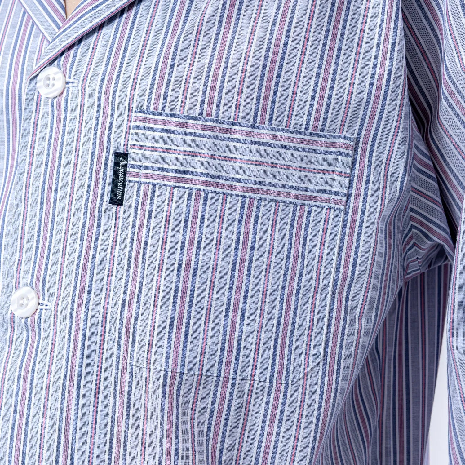 Aquascutum アクアスキュータム パジャマ ローンサテンストライプ