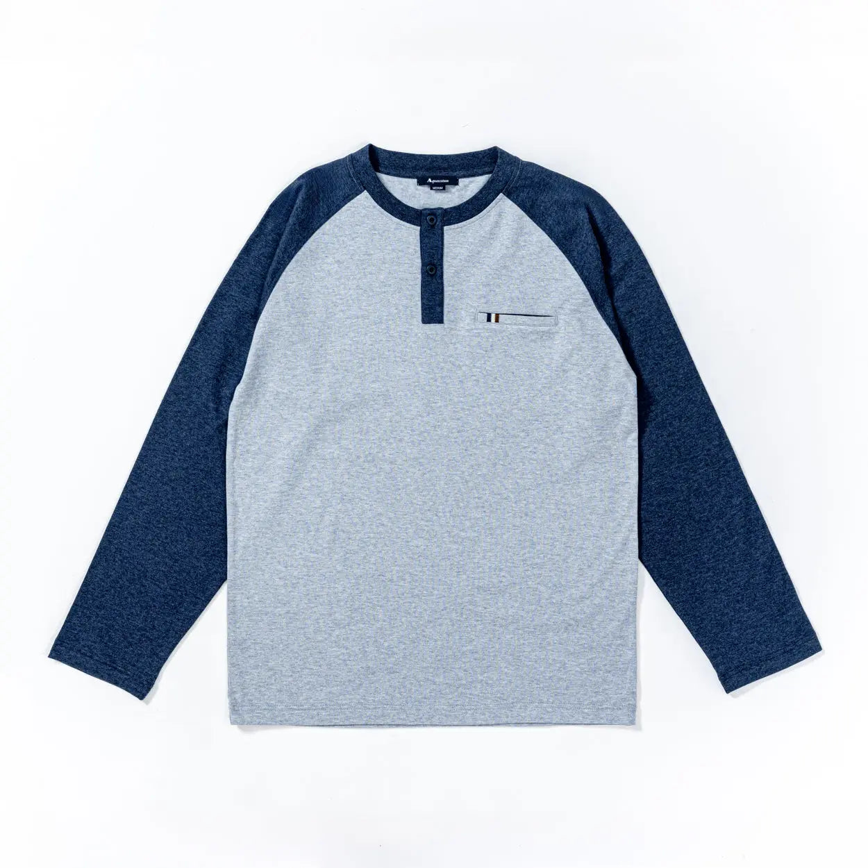 anuke ベージュ/ネイビー ラグランスリーブ 長袖トップス Aquascutum アクアスキュータム トップス 40/2 天竺杢無地ラグラン